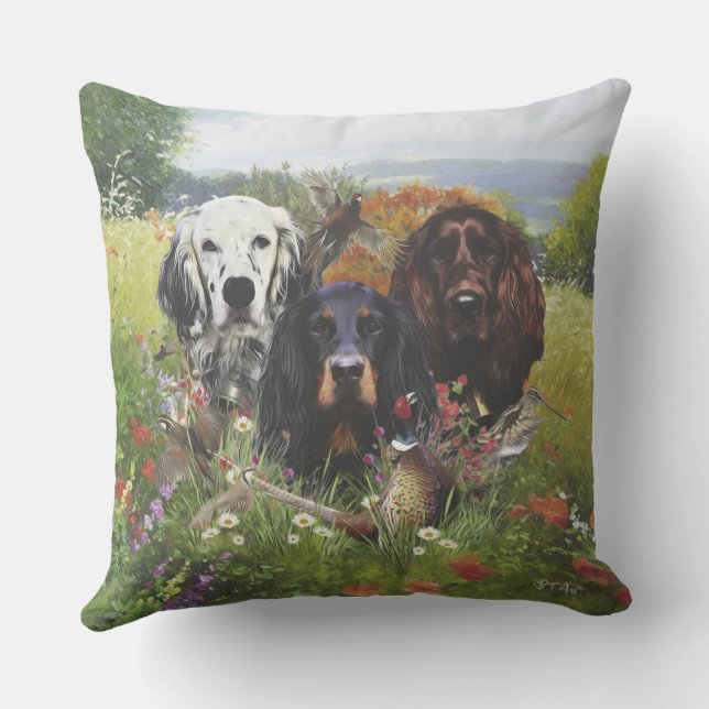Coussin Famille Setters (Verso)