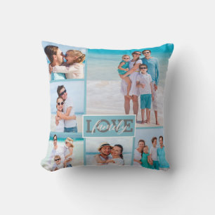 Coussin Family Love 6 Photo Plage Bleu Moderne