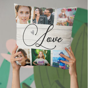 Coussin Family Love Photo Collage Simple