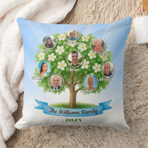 Coussin Family Tree Photo Heritage Home Décor Confort