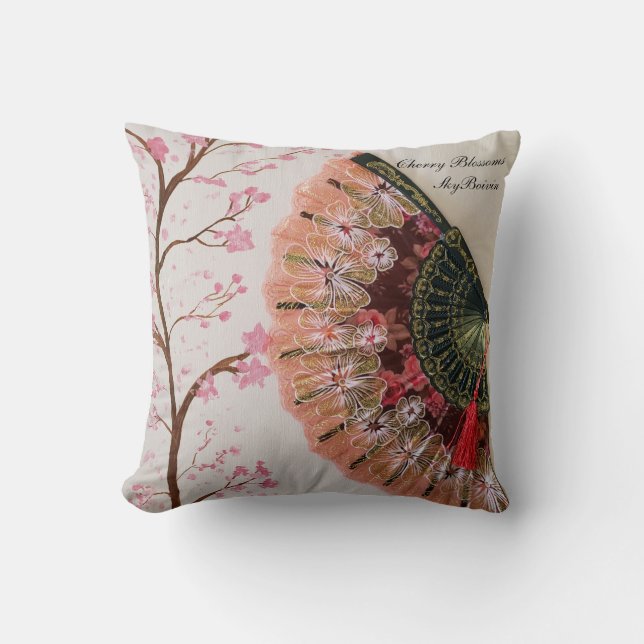 Coussin "fan collection" cerisiers en fleurs (Recto)