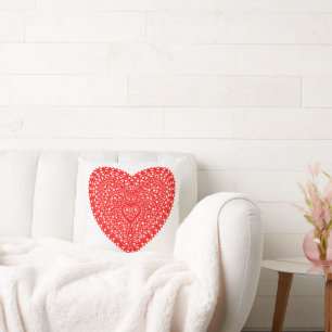 Coussin Fancy Red Dots Coeur 16in