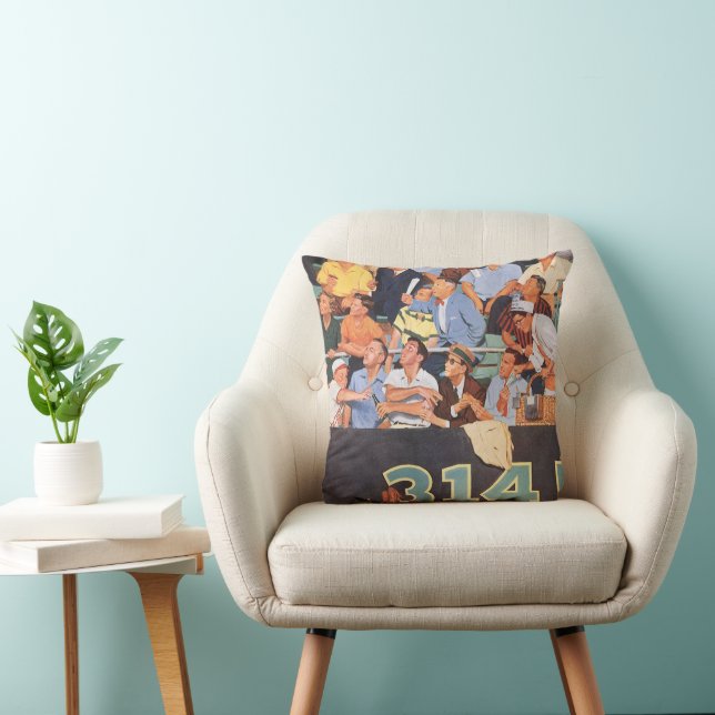 Coussin Fans de baseball vintage regardant un match (Chaise)