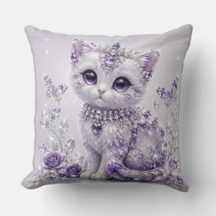Coussin Fantaisie de chaton royal violet