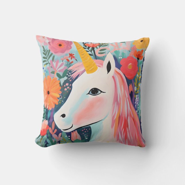Coussin Fantaisie de Licorne : Rêve Grand (Recto)