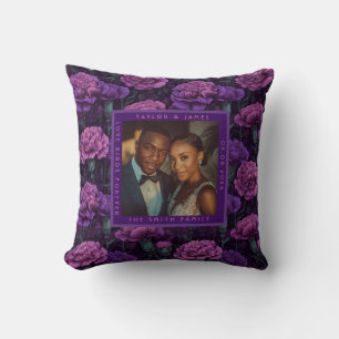 Coussin Fantaisie de mariage vintage avec œillet violet ra