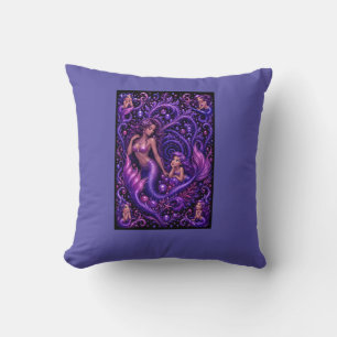 Coussin Fantaisie de Sirène Duo Océan Rêve Art Pourpre
