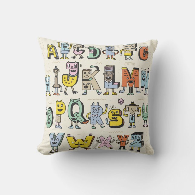 Coussin Fantastique Alphabet Drôle. Wacky Doodle Letters D (Recto)