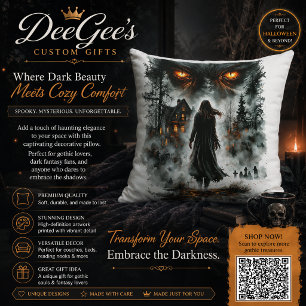 Coussin Fantastique Sombre Yeux de Monstre & Cimetière Eff