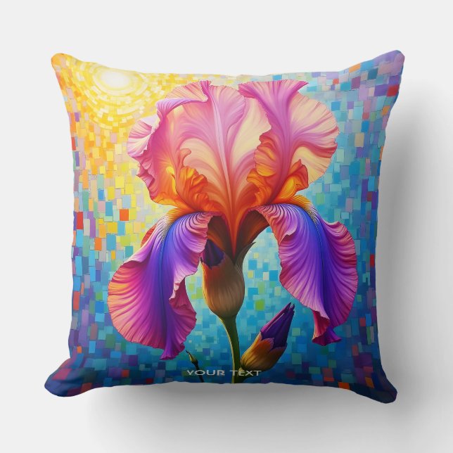 Coussin Fantasy Cute  Orange Pink Flower (Recto)