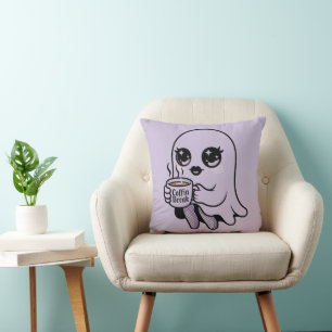 Coussin Fantôme de dessin animé Kawaii avec bas résille