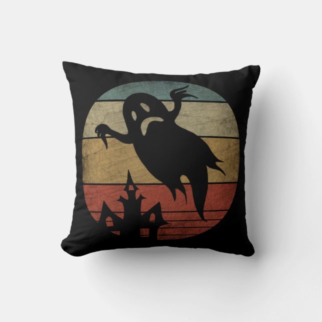 Coussin Fantôme de Halloween vintage (Recto)