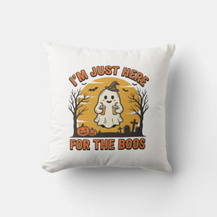 Coussin Fantôme drôle d'Halloween ici pour les huées Vinta
