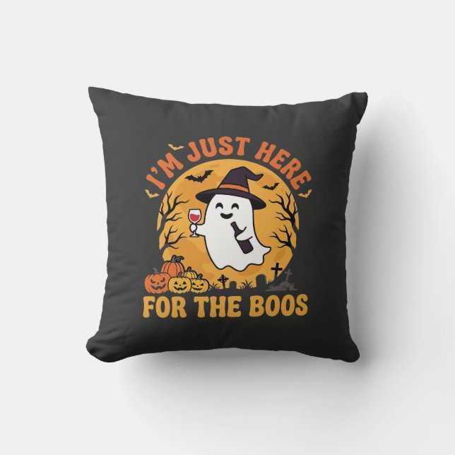Coussin Fantôme drôle d'Halloween Je suis juste là pour le (Recto)