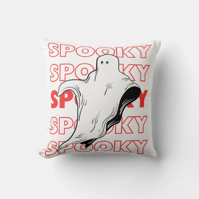 Coussin Fantôme effrayant Halloween (Recto)