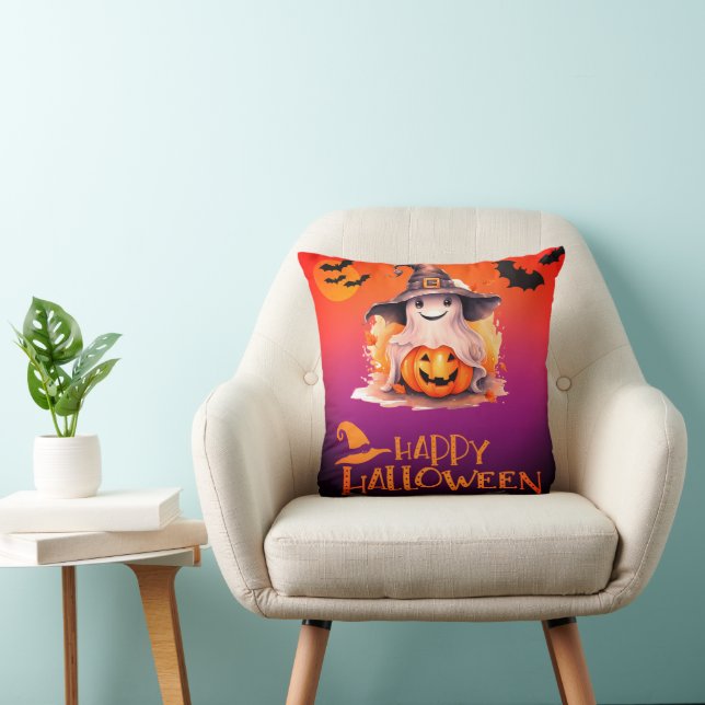 Coussin Fantôme en sorcière Casquette Jack-O' Lantern Hall (Chaise)