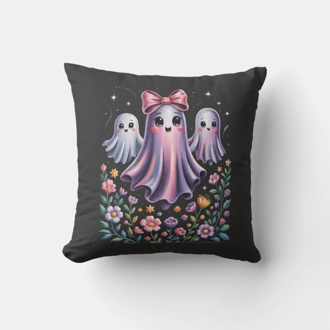 Coussin Fantôme iridescent féminin Halloween (Recto)