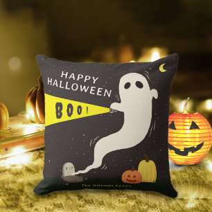 Coussin Fantôme Mignon et Effrayant Halloween Personnalisé