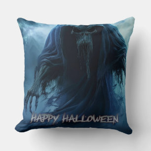 Coussin Fantôme noir dans un paysage infernal - Halloween