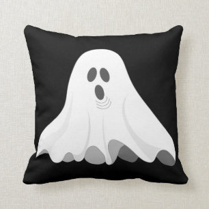 Coussin Fantôme noir et blanc de Halloween