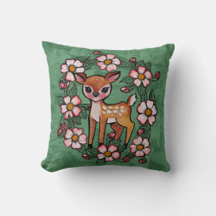 Coussin Faon floral                                       