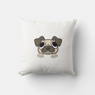 Coussin faon jetant un coup d'oeil le carlin
