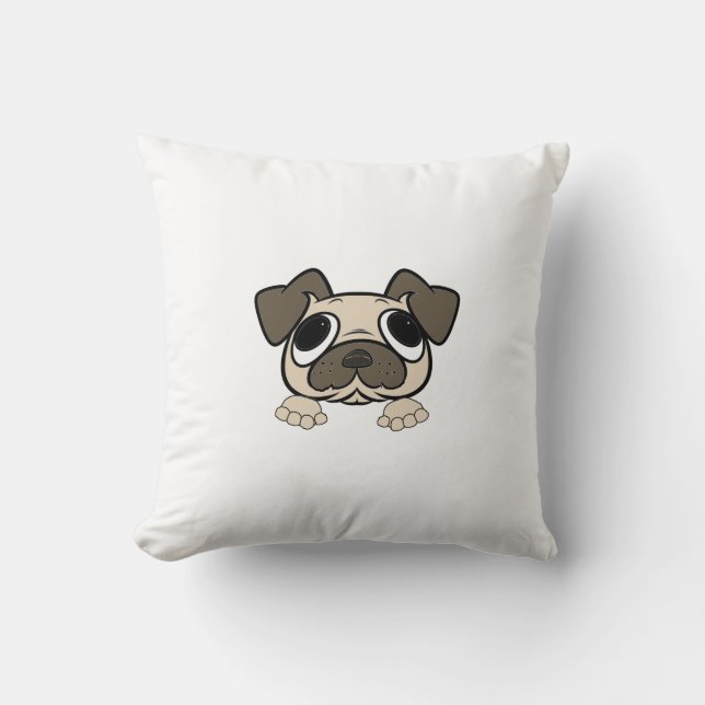 Coussin faon jetant un coup d'oeil le carlin (Recto)