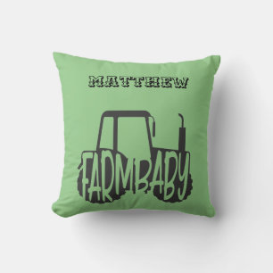 Coussin Farm Baby Tractor Word Art personnalisé