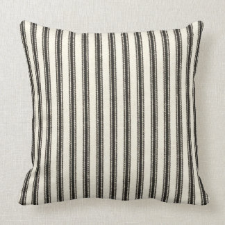 Coussin FarmHouse-Black-Ticking-Outdoor-Indoor M L