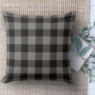 Coussin Farmhouse moderne Bonnet noir et gris Canapé plat