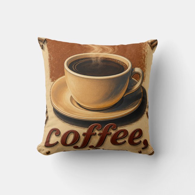 Coussin  Farmhouse Rustic Vintage Kitchen Coffee Cup  (Recto)