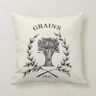 Coussin Farmhouse vintage wreath faux lin