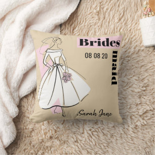Coussin Fashion Bride Neutral Bridesmaid rose retour