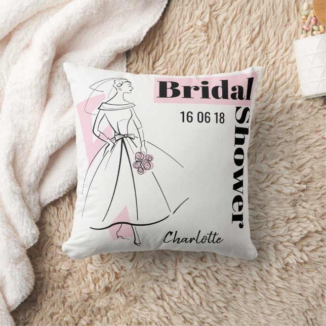 Coussin Fashion Bride Pink Fête des mariées lancer oreille (Couverture)