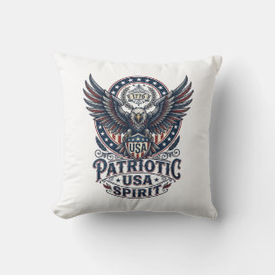 Coussin Faucon de bataille patriotique Aigle patriotique &