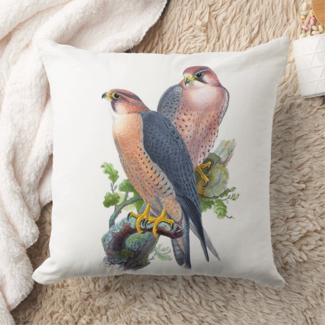 Coussin Faucon Pèlerin Art Vintage (Couverture)
