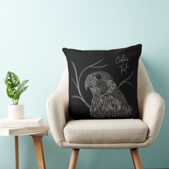 Coussin Faucon pèlerin dans les branches de l'arbre avec é (Chaise)