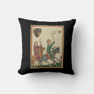 Coussin Fauconnerie, Codex Manesse du XIVe siècle
