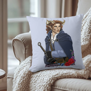 Coussin Faune cornu Fae Fantastique 