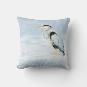 Coussin Faune de nature d'oiseau de héron de grand bleu