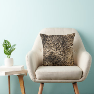 Coussin Fausse fourrure marron