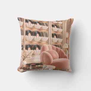 Coussin Fauteuil Coquillage Rose Pâle Bibliothèque de Disq