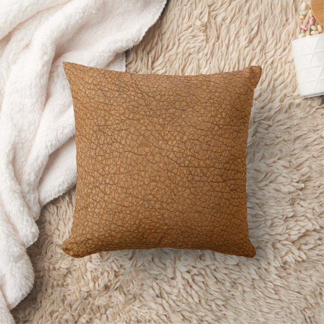 Coussin Faux Brown Cuir animal Imprimer Crocodile (Couverture)