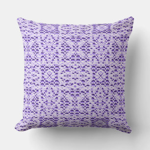 Coussin Faux Crotchet Mauve