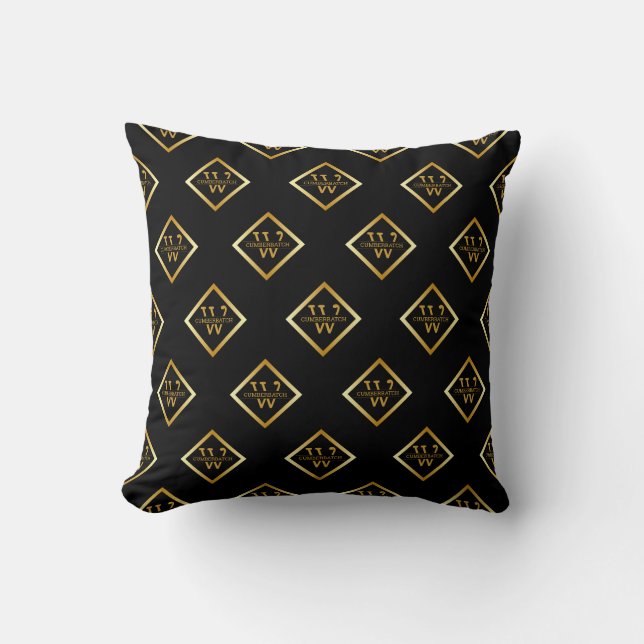 Coussin Faux Gold Axis Monogram – Noir & Or (Recto)