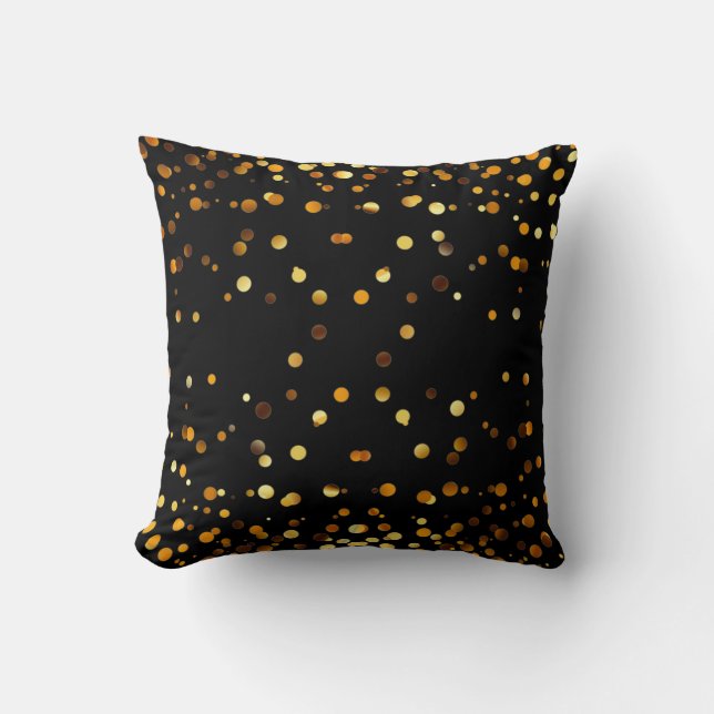 Coussin Faux Gold Foil Confetti Élégantes éperelles (Recto)