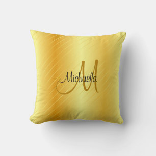 Coussin Faux Gold Monogrammé Élégant Modèle moderne