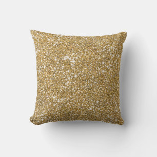 Coussin Faux Golden Yellow Parties scintillant Texture Loo