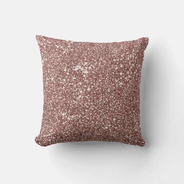 Coussin Faux rose gold rose pailleté texture look (Recto)