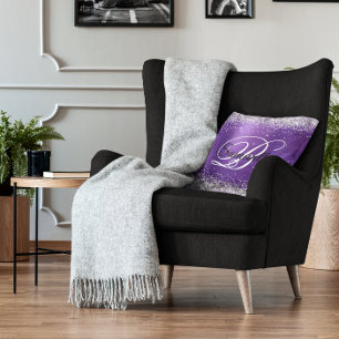 Coussin Faux Shiny Silver Parties scintillant Amethyst Foi